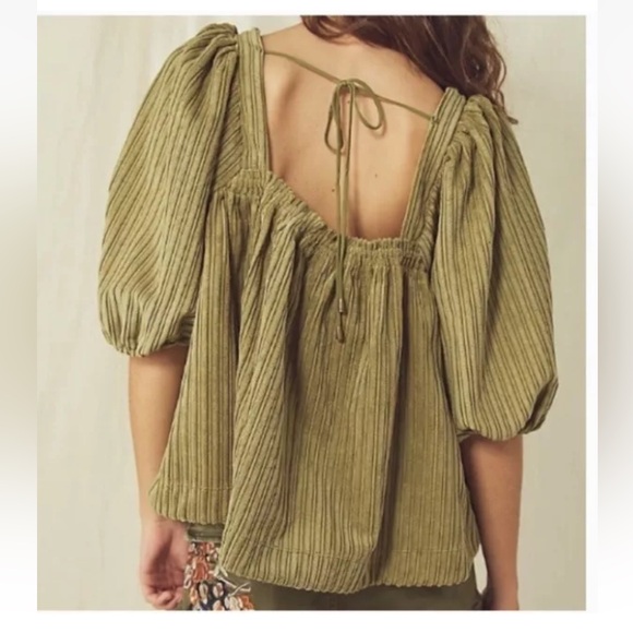 Free People Raquel Corduroy Top Dusty Pink Medium - Picture 9 of 10